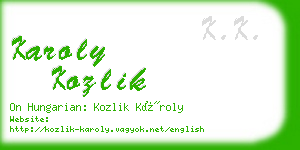 karoly kozlik business card